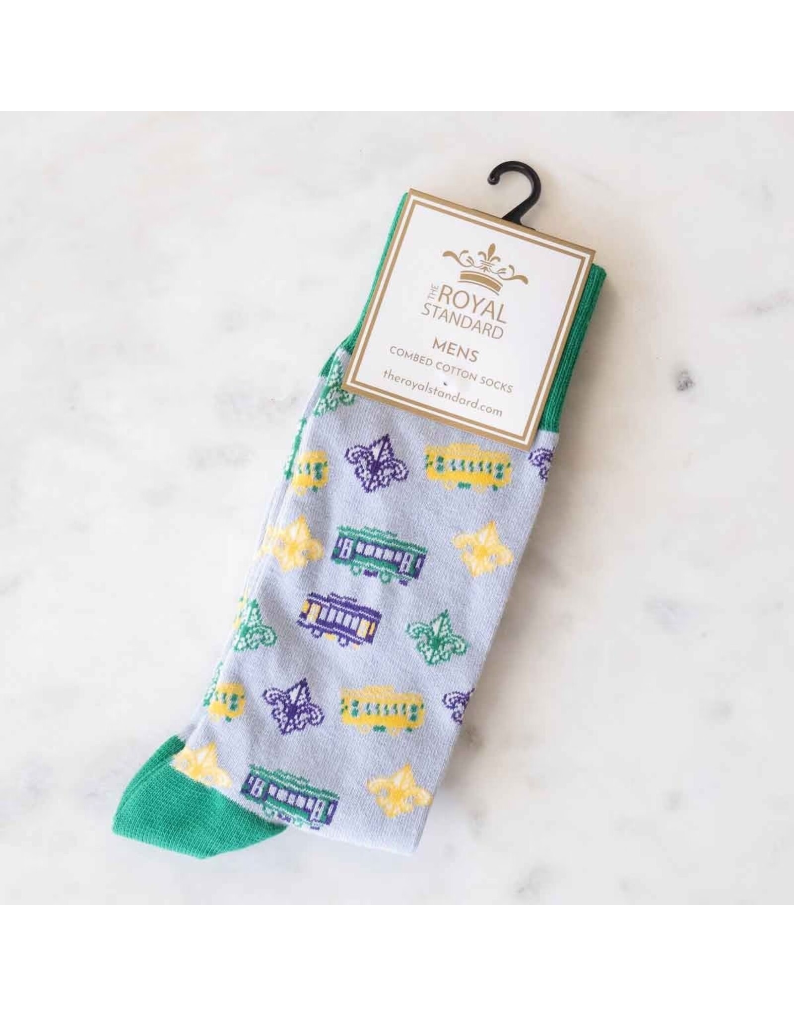 The Royal Standard Men's Streetcar Socks Purple/Green/Yellow