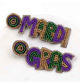 The Royal Standard Poydras Mardi Gras Beaded Earrings