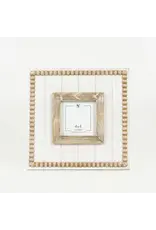 Adams & Co. Wood Beaded Photo Frame