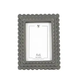 Adams & Co. Wood Scallop Photo Frame - Grey