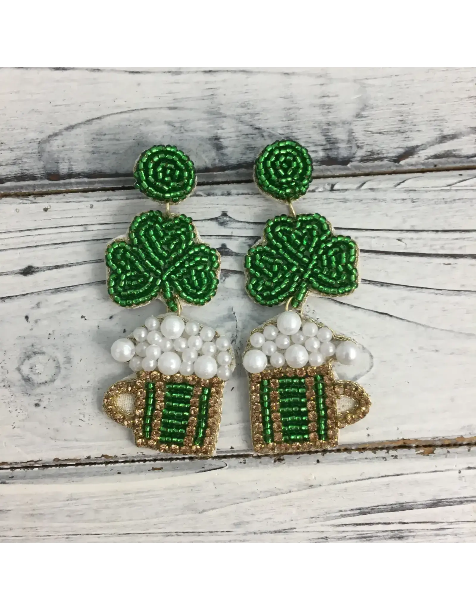SongLily/Faire Bead/Pearl St. Patrick’S Day Earrings