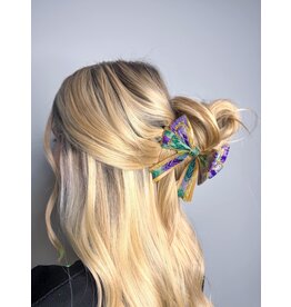 La Luna Belle Mardi Gras Bow Claw Clip