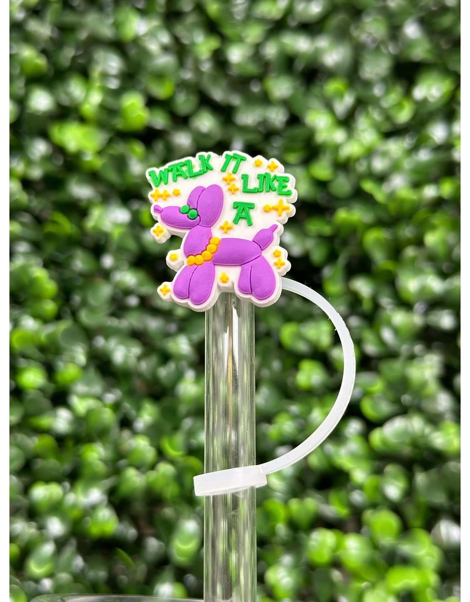 La Luna Belle Walk It Like A Dog Straw Topper