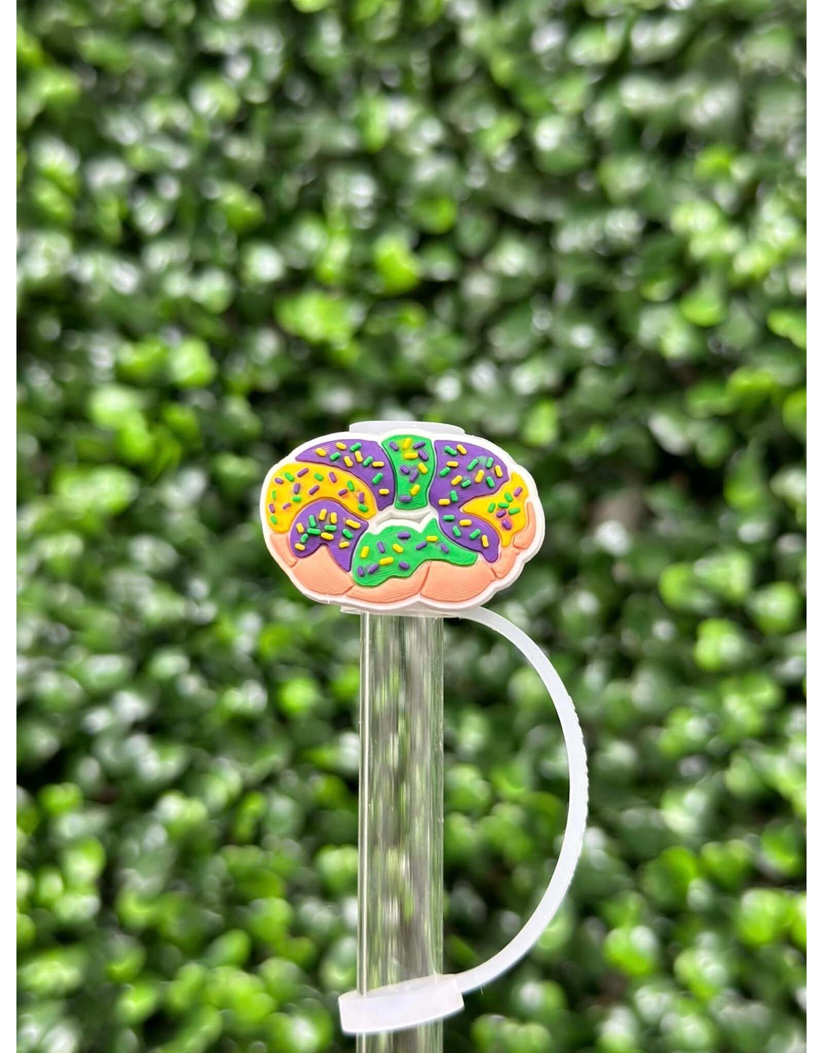 La Luna Belle King Cake W Sprinkles Straw Topper