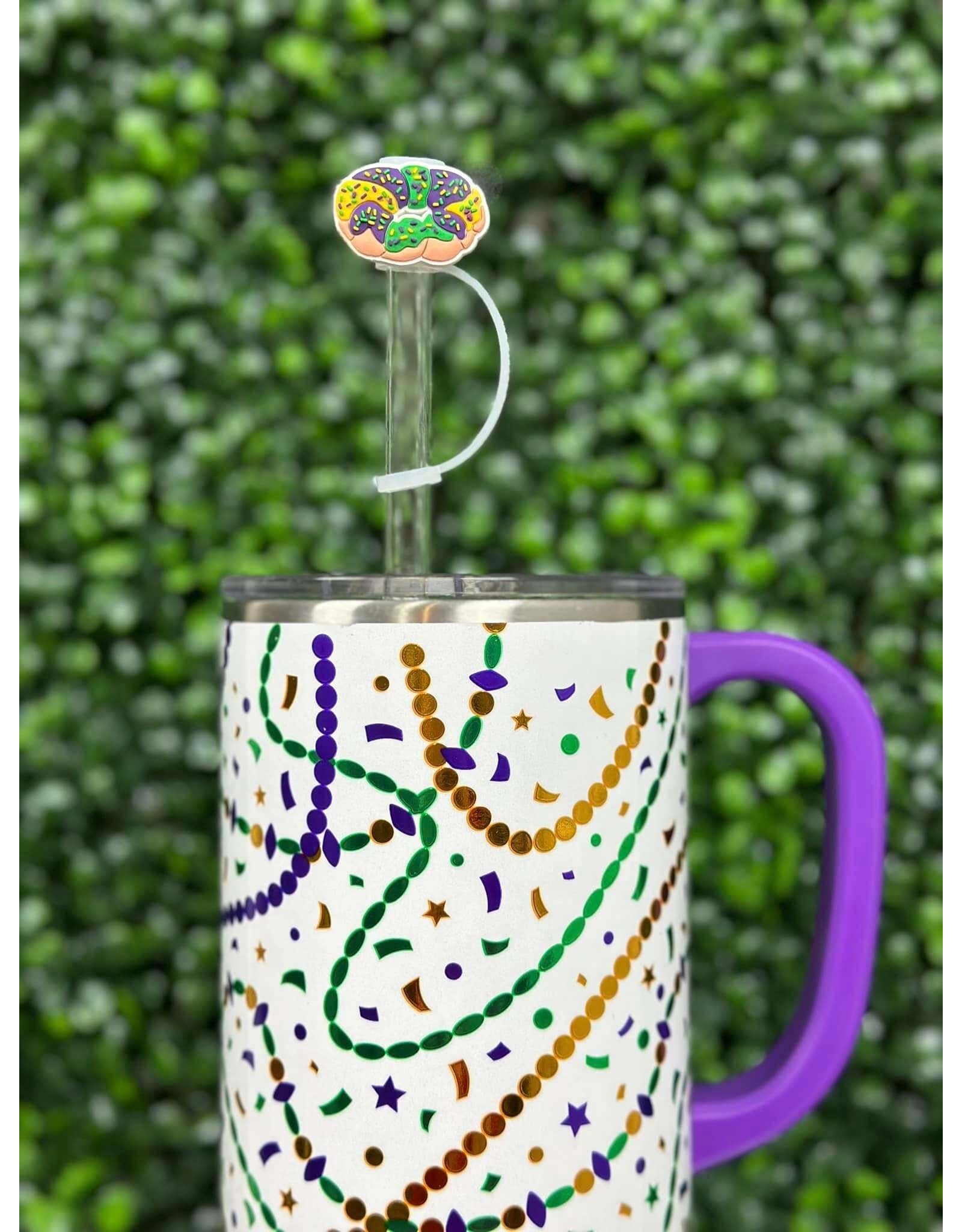 La Luna Belle King Cake W Sprinkles Straw Topper