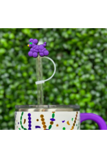 La Luna Belle Purple Bead Dog Straw Topper La Luna Belle Purple Bead Dog Straw Topper