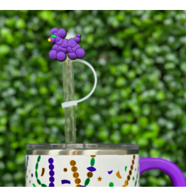 La Luna Belle Purple Bead Dog Straw Topper