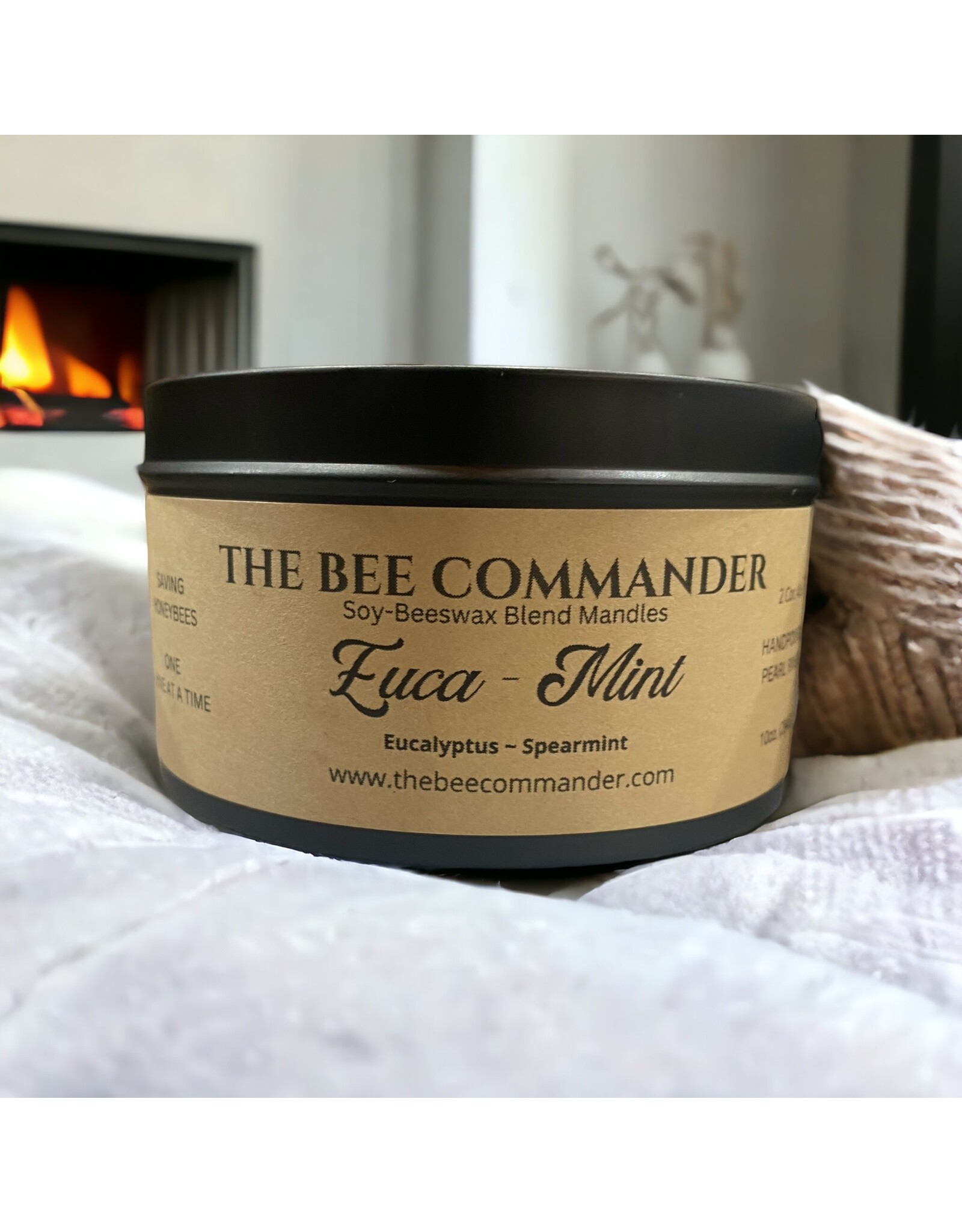 The Bee Commander Euca - Mint Soy/Beeswax Candle