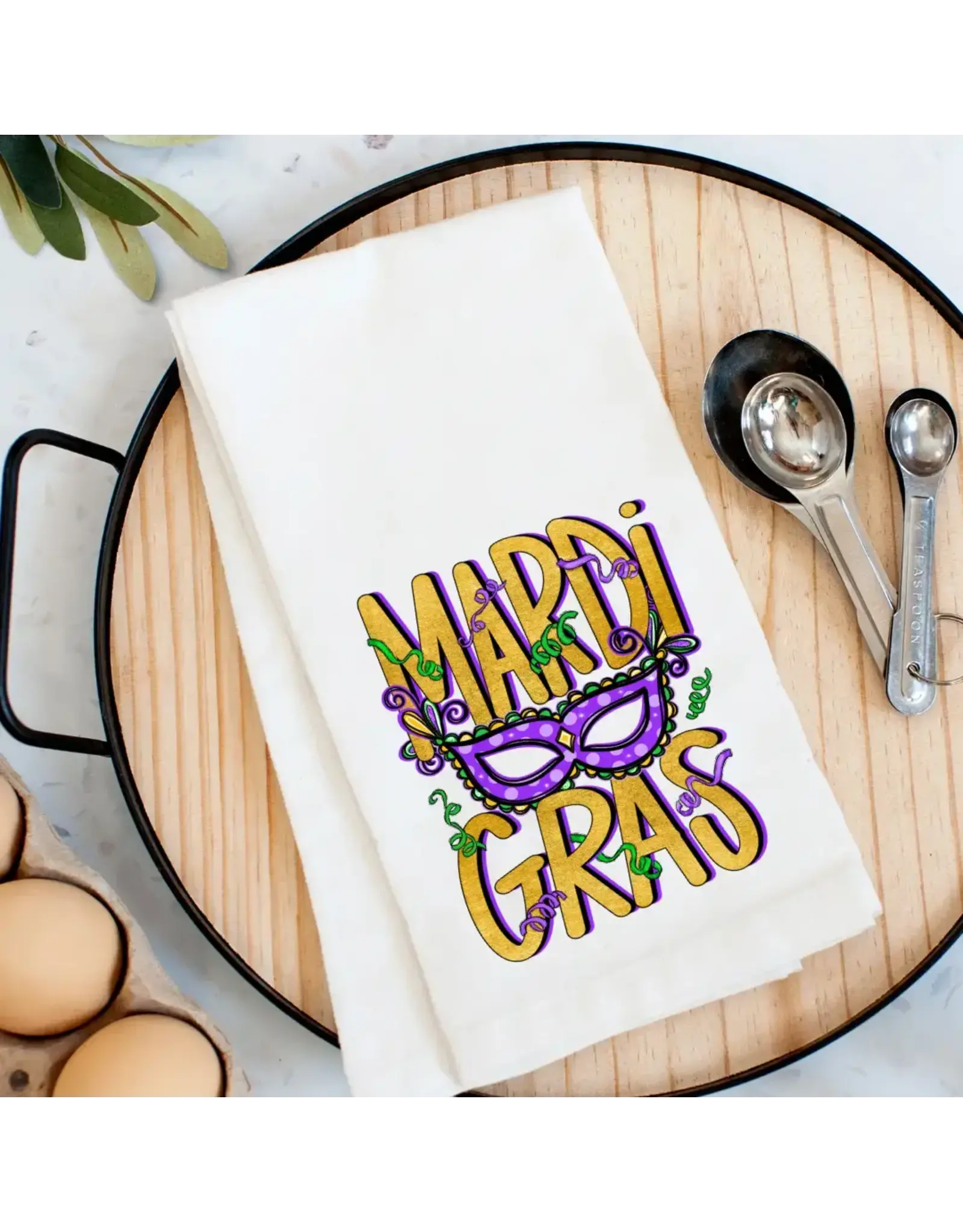 Pelican Provision Co Mardi Gras Mask Kitchen Towel