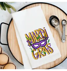 Pelican Provision Co Mardi Gras Mask Kitchen Towel