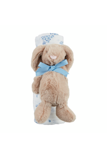Mud Pie Ditsy Floral Swaddle & Bunny Rattle Set