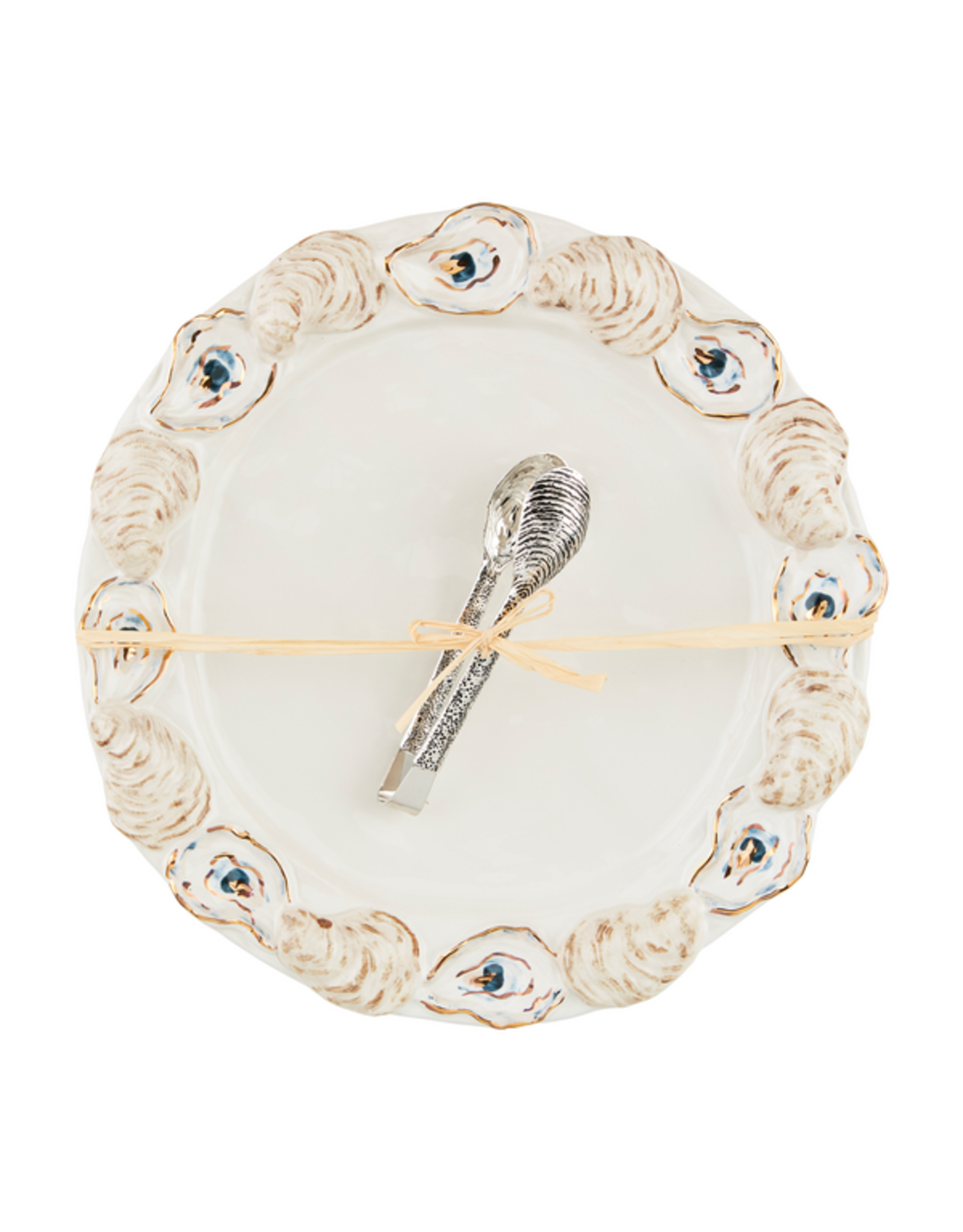 Mud Pie Oyster Round Platter Set