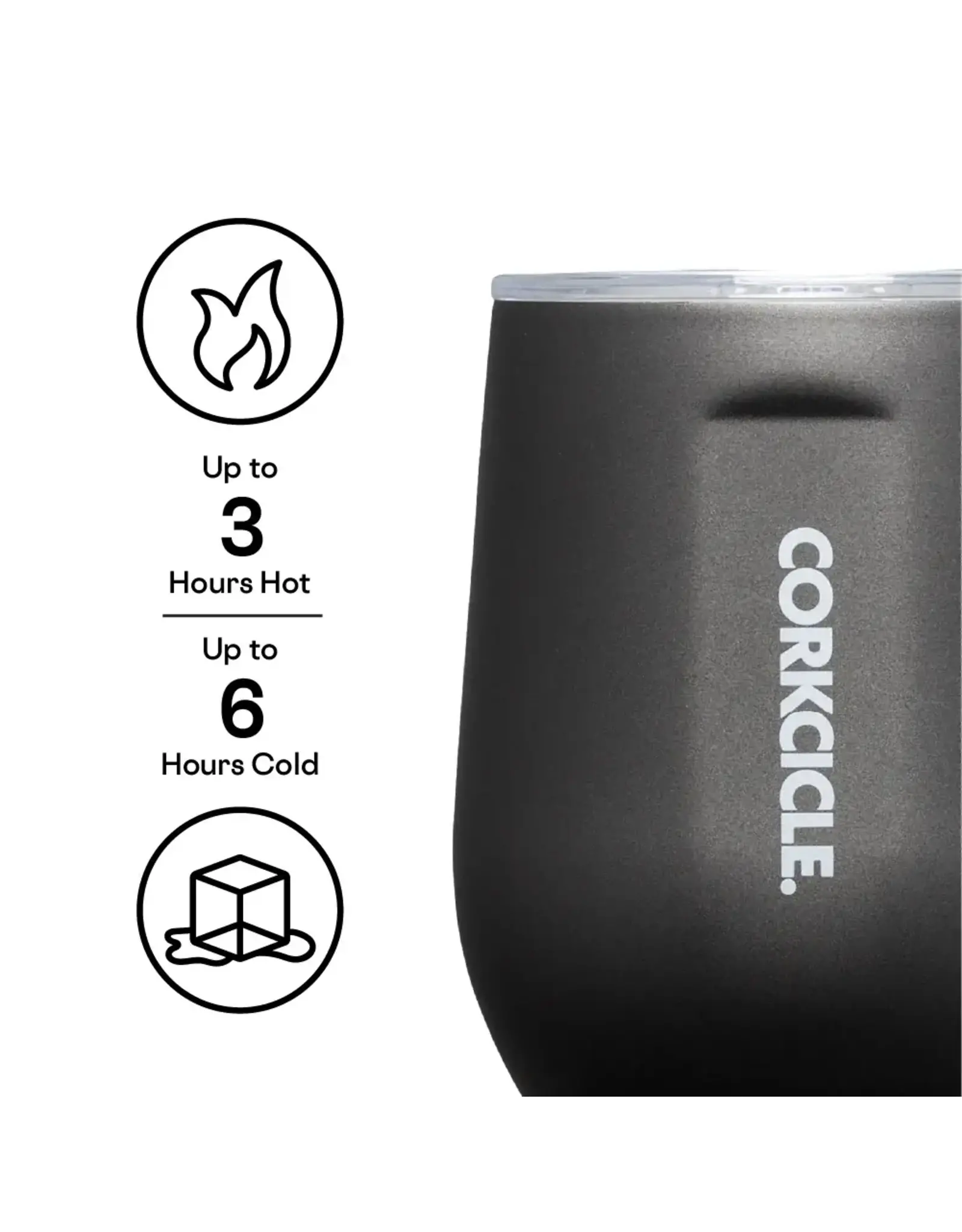 Corkcicle Stemless - 12oz Ceramic Slate / Grey