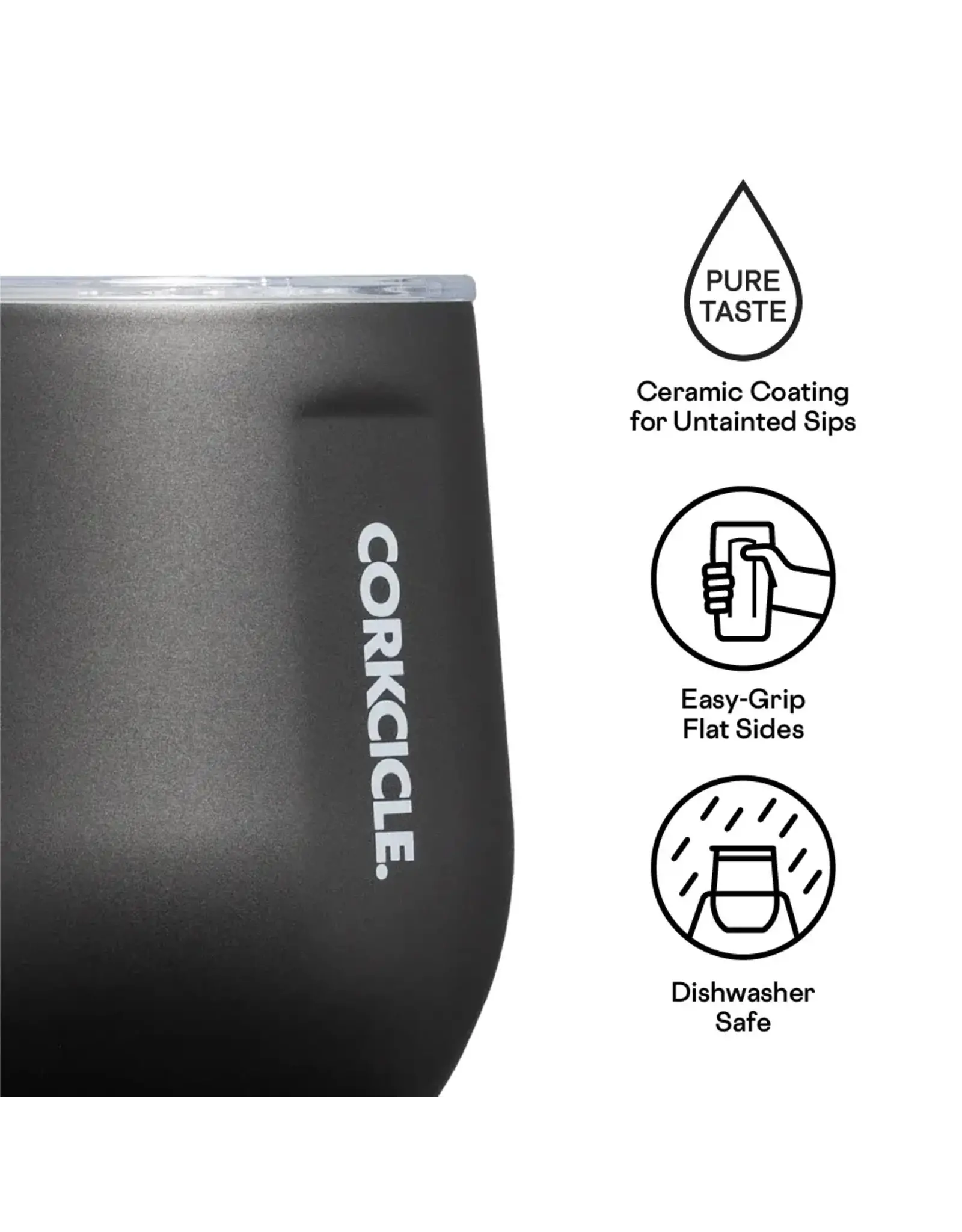 Corkcicle Stemless - 12oz Ceramic Slate / Grey