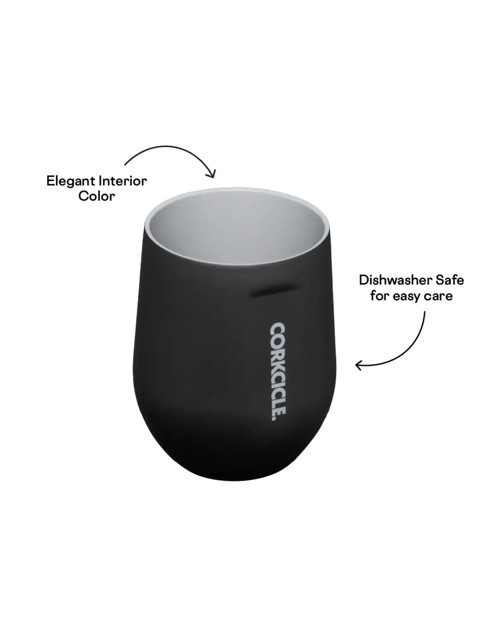 Corkcicle Stemless - 12oz Ceramic Slate / Grey