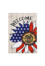 Evergreen Enterprises Patriotic Sunflower Burlap Garden Flag Evergreen Enterprises Patriotic Sunflower Burlap Garden Flag