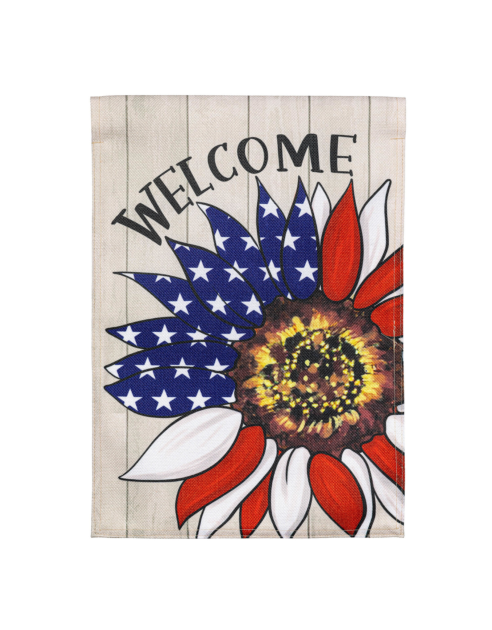 Evergreen Enterprises Patriotic Sunflower Burlap Garden Flag