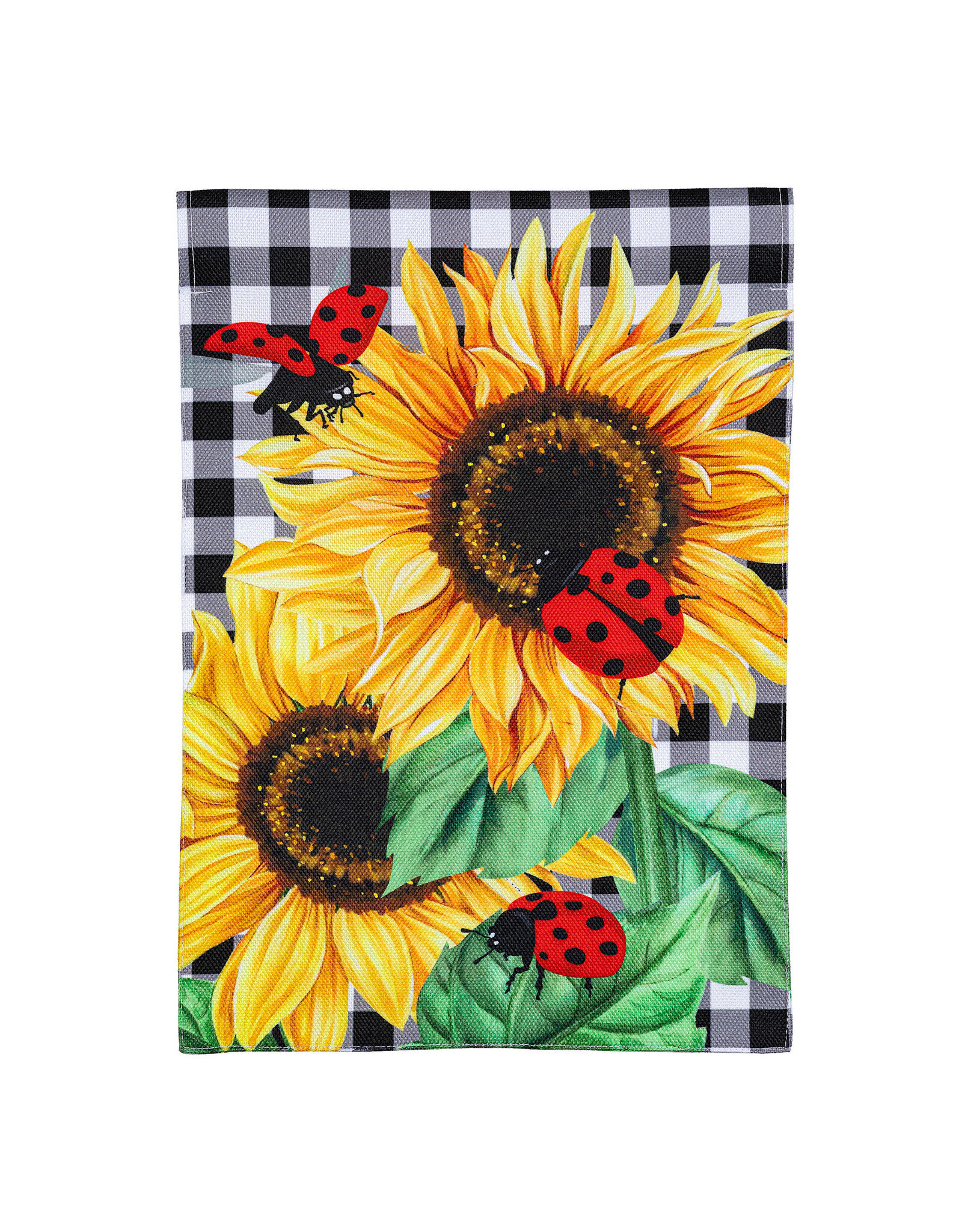 Evergreen Enterprises Sunflower Ladybugs Burlap Garden Flag