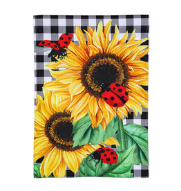 Evergreen Enterprises Sunflower Ladybugs Burlap Garden Flag
