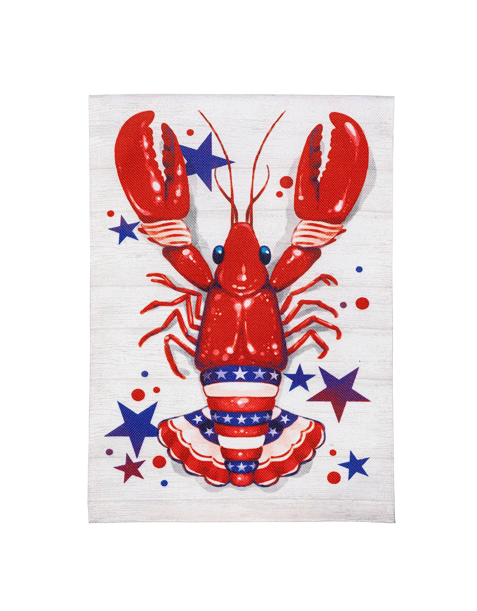 Evergreen Enterprises Patriotic Crawfish Burlap Garden Flag