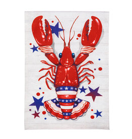 Evergreen Enterprises Patriotic Crawfish Burlap Garden Flag