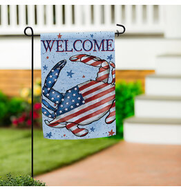 Evergreen Enterprises Patriotic Crab Suede Garden Flag