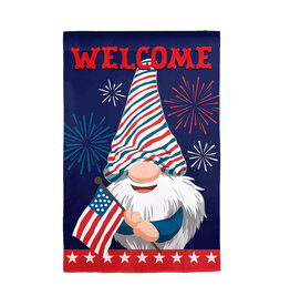 Evergreen Enterprises RWB Gnome Suede Garden Flag