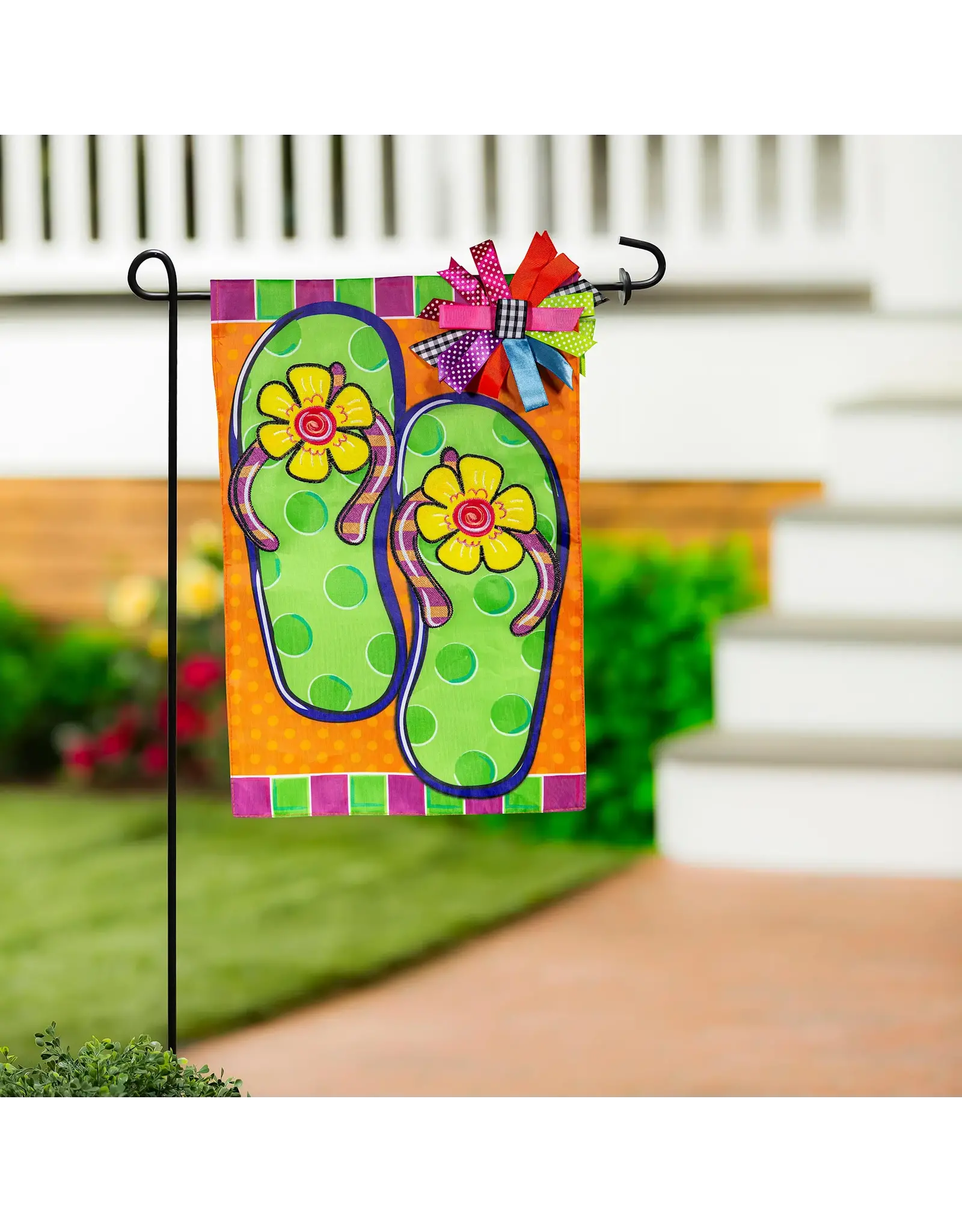 Evergreen Enterprises Flip Flop Summer Applique Garden Flag