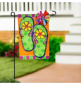 Evergreen Enterprises Flip Flop Summer Applique Garden Flag