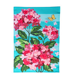 Evergreen Enterprises Pink Hydrangeas Applique Garden Flag