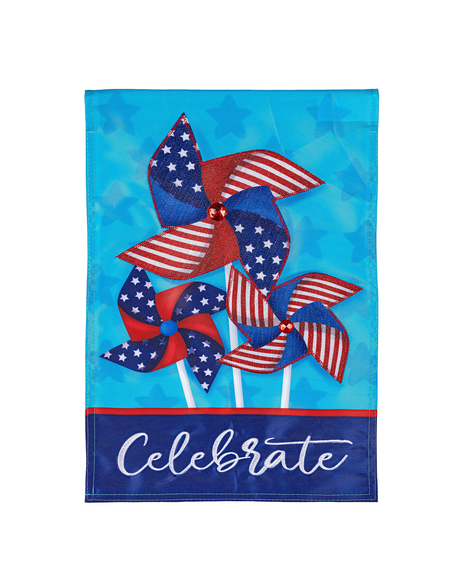 Evergreen Enterprises Celebrate Pinwheel Applique Garden Flag