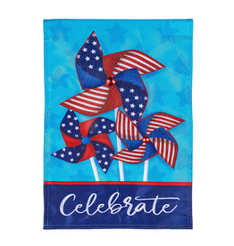 Evergreen Enterprises Celebrate Pinwheel Applique Garden Flag