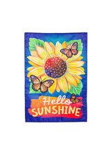 Evergreen Enterprises Hello Sunshine and Butterflies Applique Garden Flag Evergreen Enterprises Hello Sunshine and Butterflies Applique Garden Flag