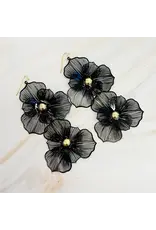 Ellison & Young/Faire Royal Garden Double Bloom Earrings - Classy Black