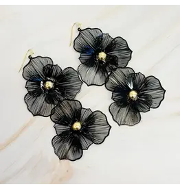 Ellison & Young/Faire Royal Garden Double Bloom Earrings - Classy Black
