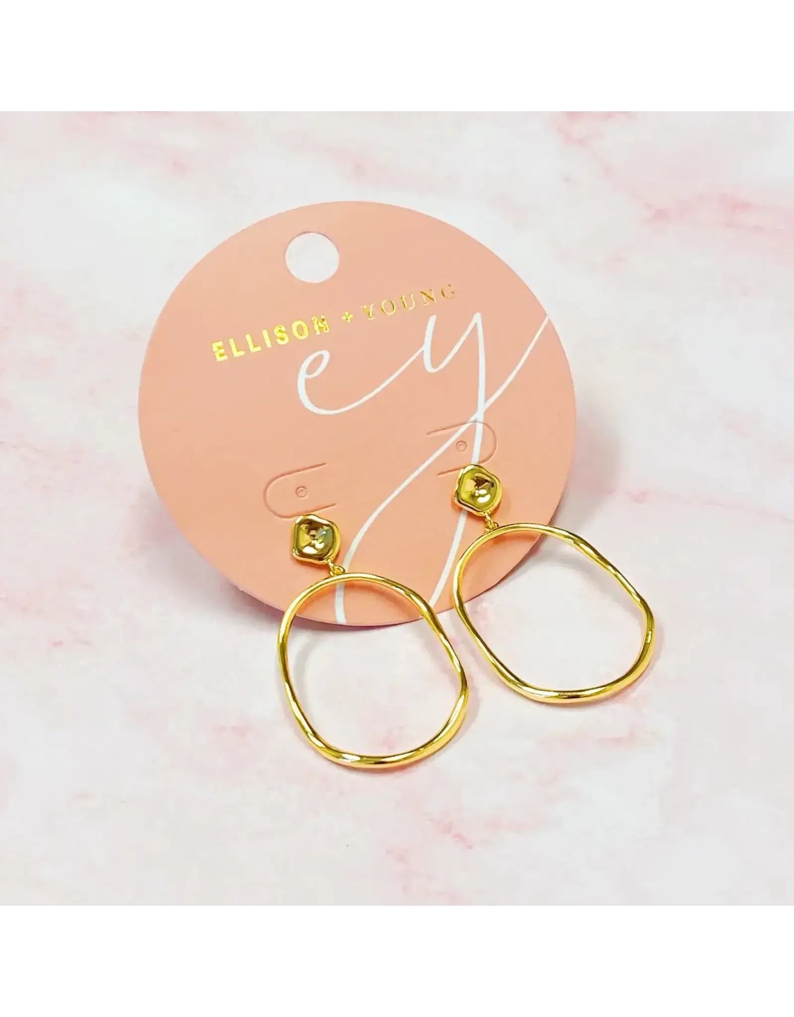 Ellison & Young/Faire Modern Molten Oval Drop Earrings