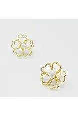 Ellison & Young/Faire Heart Petals with Freshwater Pearl Earrings