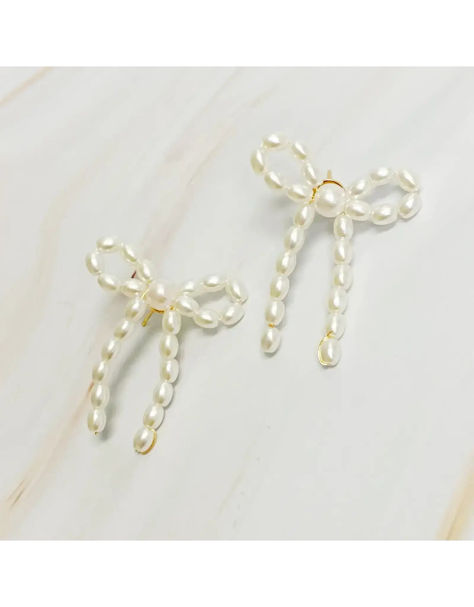 Ellison & Young/Faire Pearl Bow Ballerina Earrings