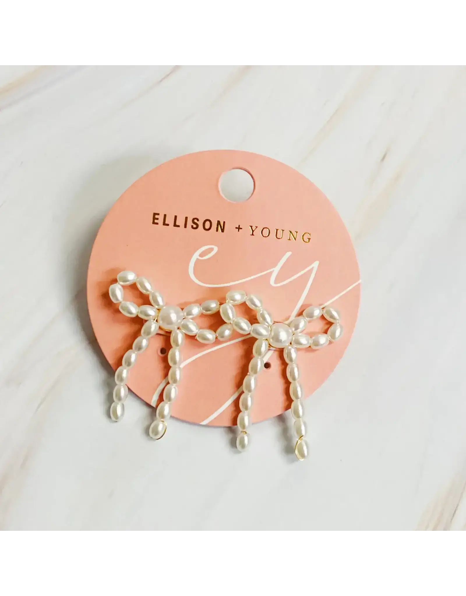 Ellison & Young/Faire Pearl Bow Ballerina Earrings