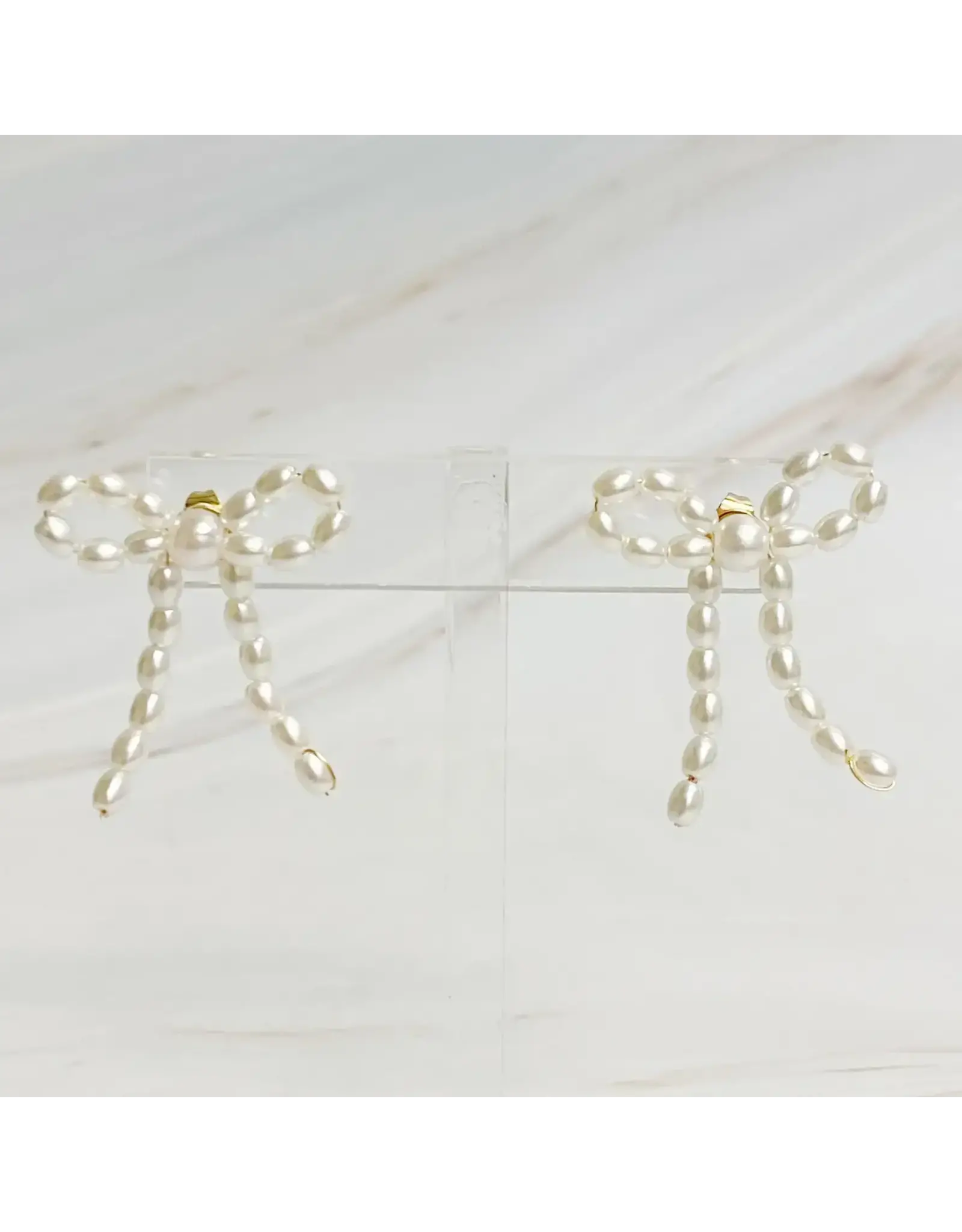 Ellison & Young/Faire Pearl Bow Ballerina Earrings