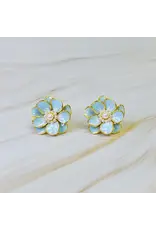 Ellison & Young/Faire Scarlett Art of Flower Earrings - Misty Blue