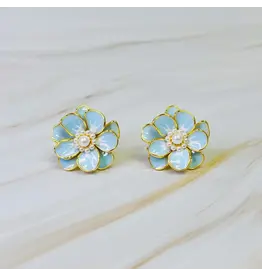 Ellison & Young/Faire Scarlett Art of Flower Earrings - Misty Blue