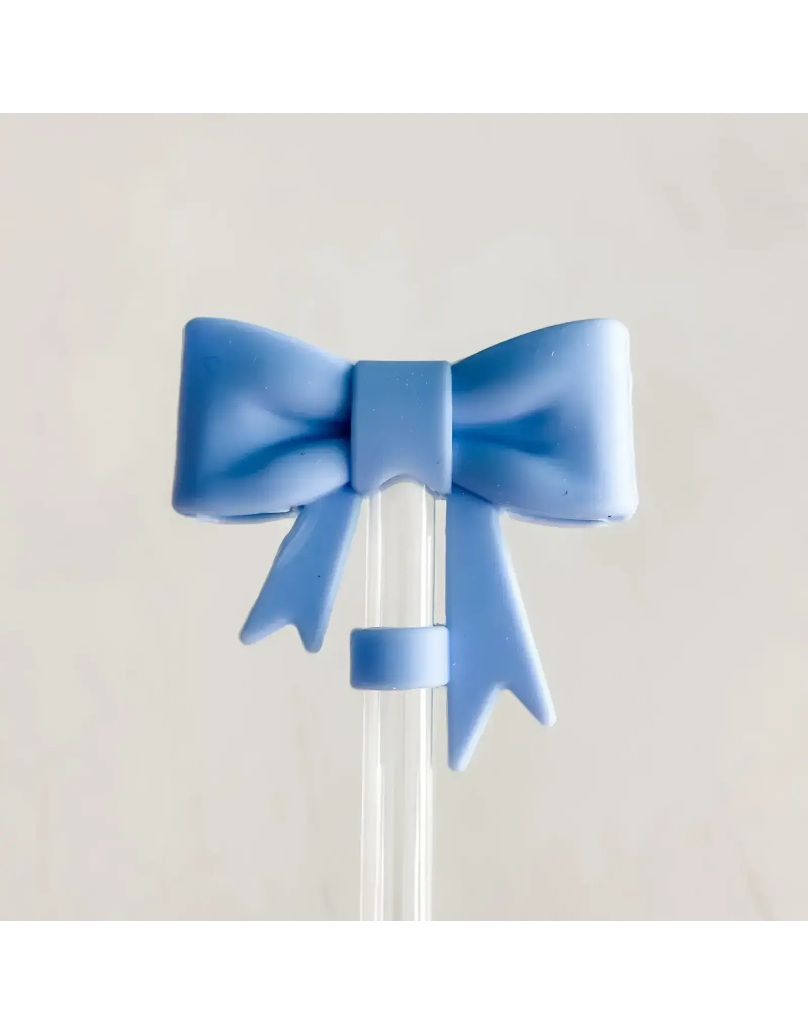 Harris Girls & Co. Straw Cover "Large Blue Bow"