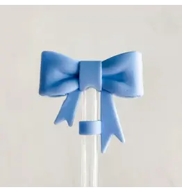 Harris Girls & Co. Straw Cover "Large Blue Bow"