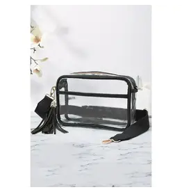 Hana/Faire Clear Pu Cross Body Camera Bag - Black