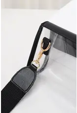 Hana/Faire Solid Trim Clear Stadium Crossbody Bag - Gold