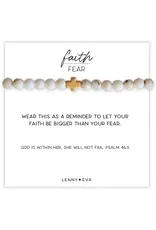 Lenny & Eva/Faire Faith Over Fear Cross Bracelet, 6mm-Howlite