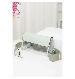 Hana/Faire Solid Trim Clear Stadium Crossbody Bag - Mint