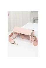 Hana/Faire Solid Trim Clear Stadium Crossbody Bag - Pink