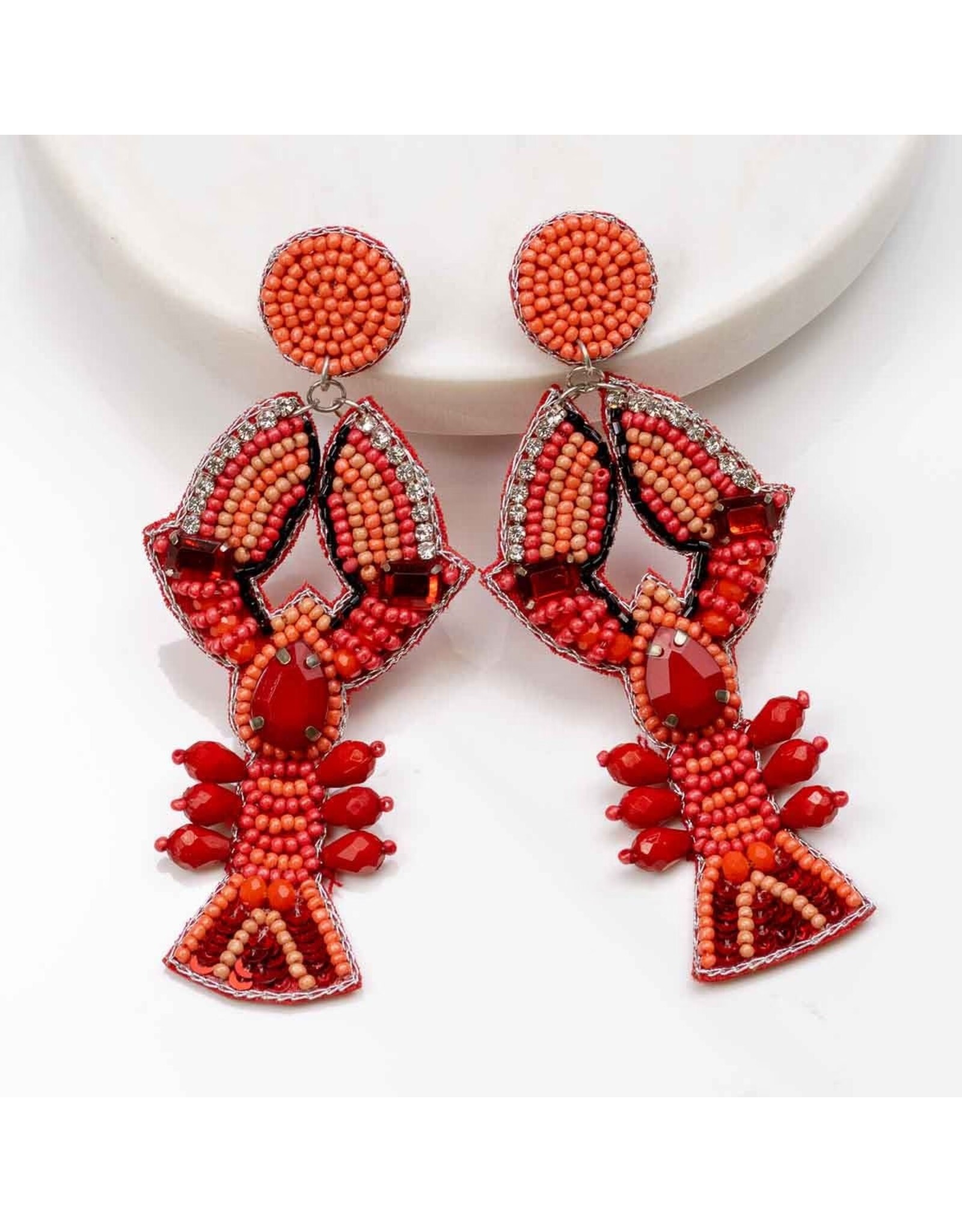 The Royal Standard Crawfish Beaded Earrings